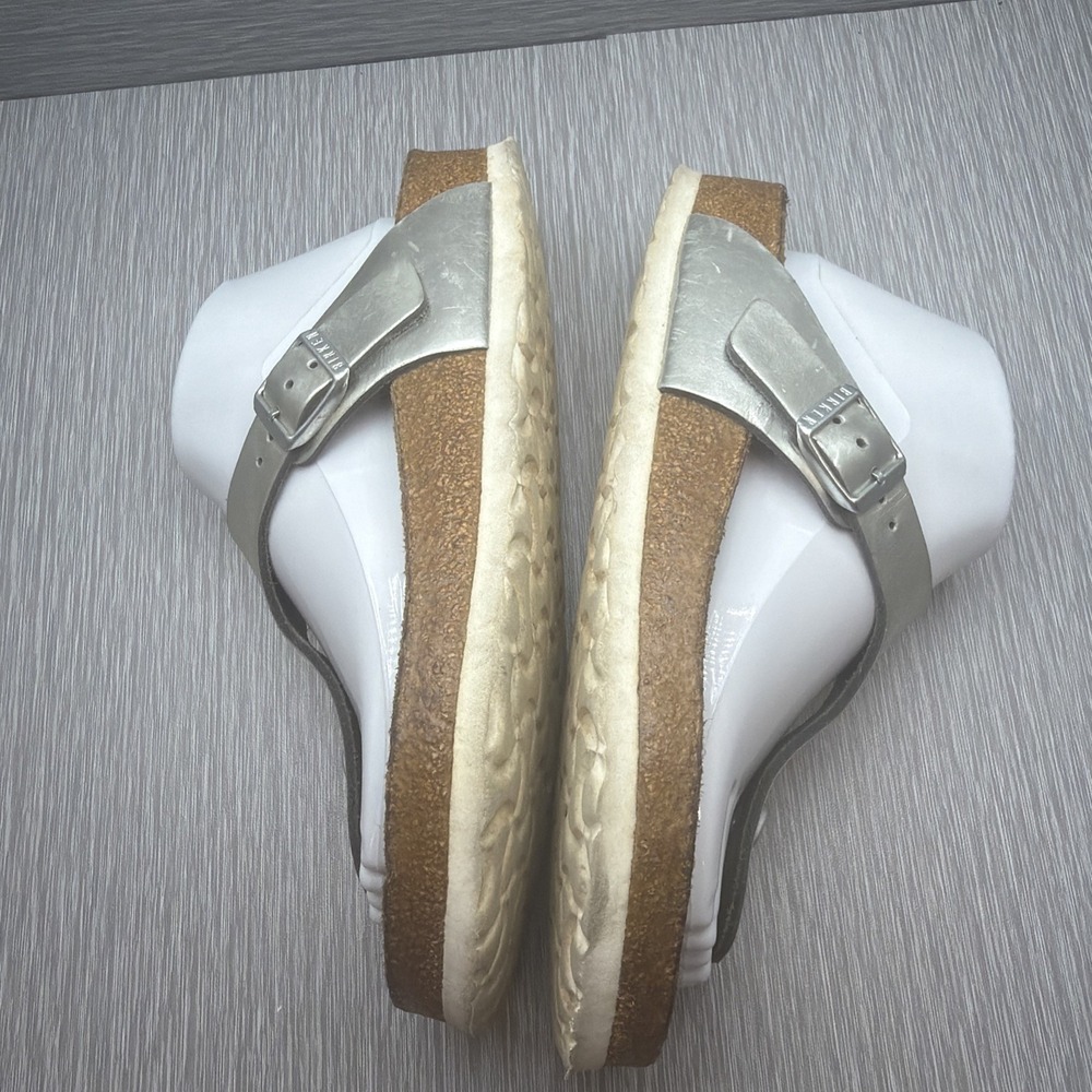 Birkenstock Gizeh Metallic Silver Thong Sandals Womens EU 38 US 7 Comfort - Picture 7 of 10